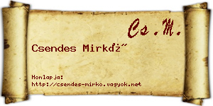 Csendes Mirkó névjegykártya